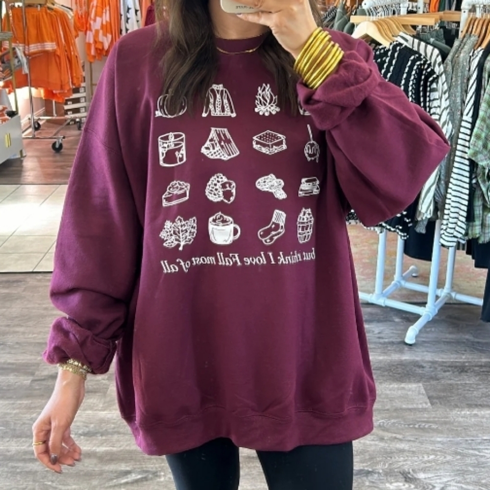 Burgundy Graphic Sweatshirt